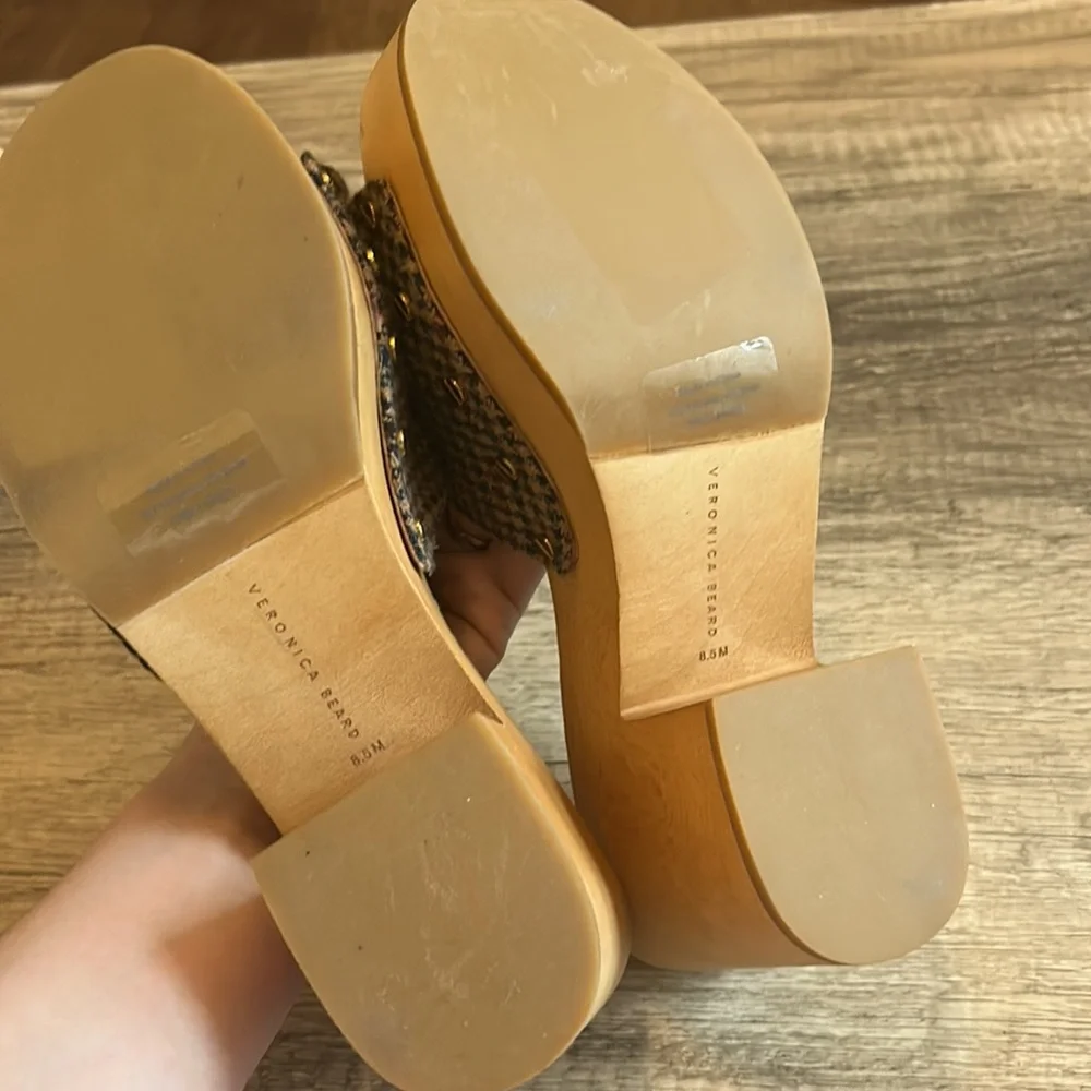 Veronica Beard Hannalee Platform Wooden Sandals Slides